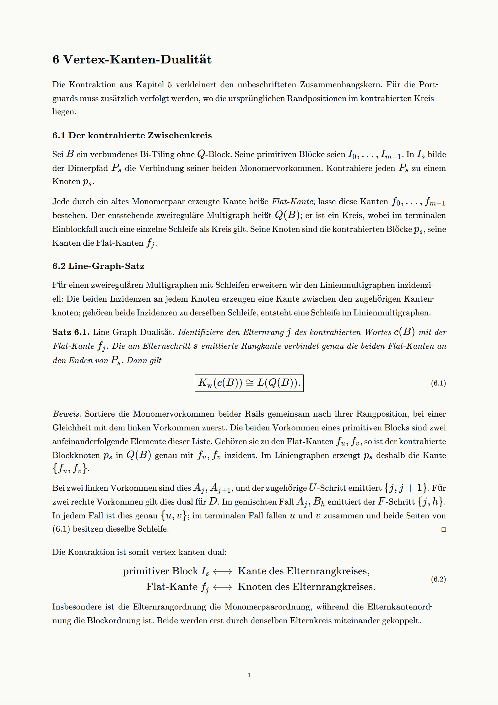 Mit Satzstrom gesetzte Seite eines mathematischen Dokuments mit Formeln